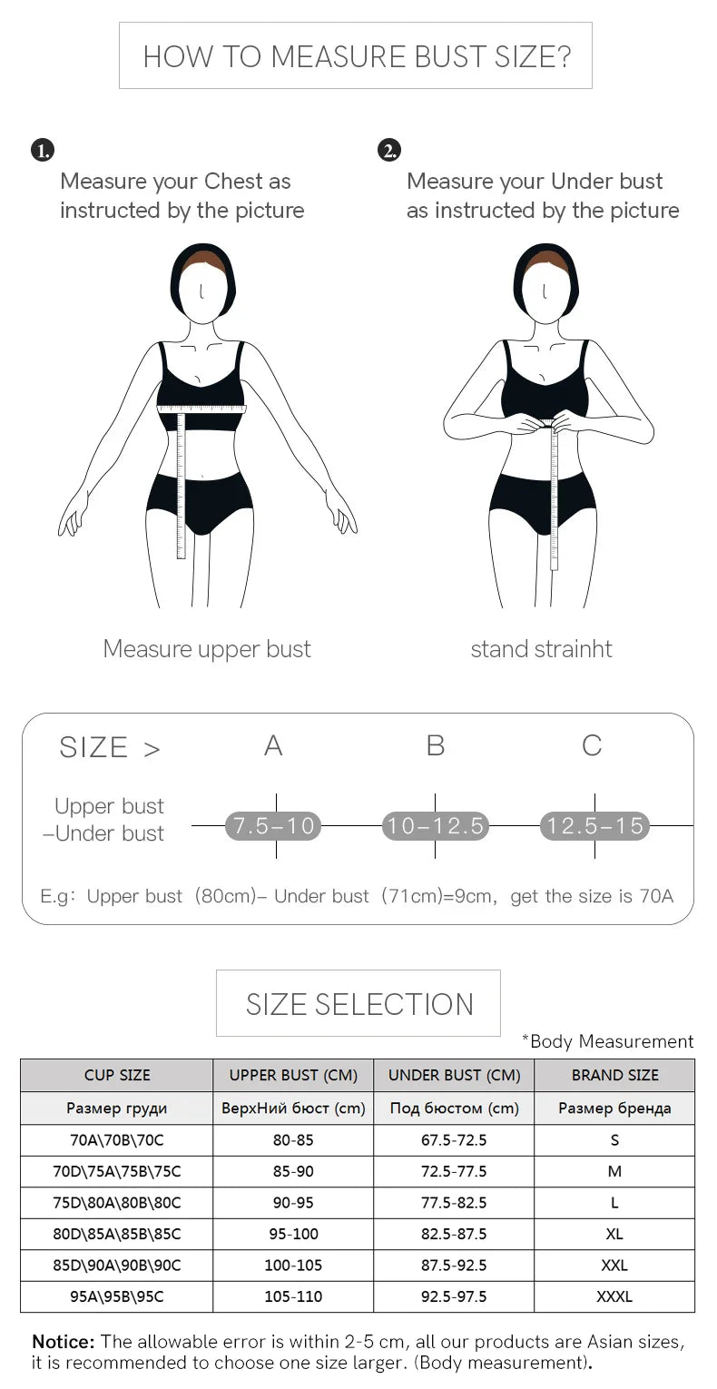 Push Up Bra Wireless Seamless Bra - Breathable Everyday Supportive Bralette