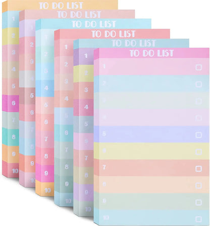 Multicolor Lined Sticky Notes - 50 Sheets Portable Memo Pad Kawaii Stationery