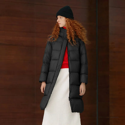Women Down Jacket - Lightweight Waterproof Winter Coat With Self Heating Lining & Hood
