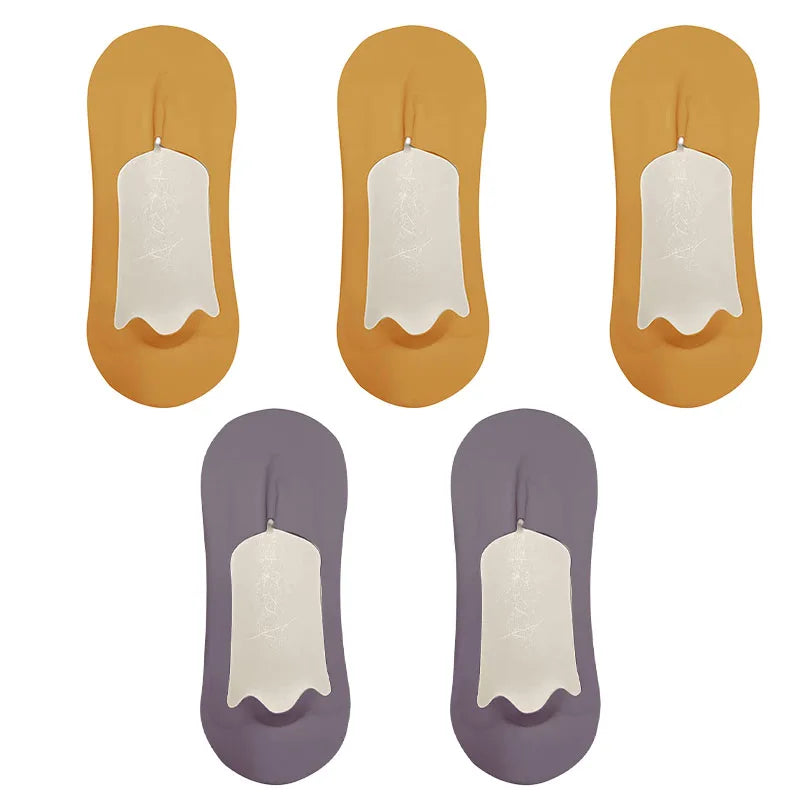 5pairs Men's Cotton Socks Summer Breathable Ultra-thin No Show Ice Silk Sock Silicone Non-slip Bottom Absorb Sweat Men Boat Sock