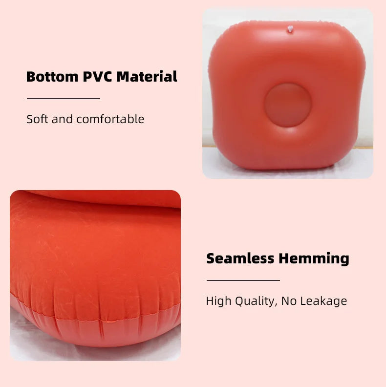 Inflatable Lazy Sofa U-shaped Flocking with Armrests, Backrest Seat Outdoor Pvc Indoor Portable Single Inflatable Sofa