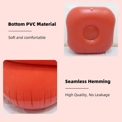 Inflatable Lazy Sofa U-shaped Flocking with Armrests, Backrest Seat Outdoor Pvc Indoor Portable Single Inflatable Sofa