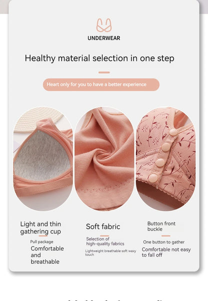 New Style Front-Buckled Mother's Bra For Women Large Size Thin Version No Steel Circle Vest-Style Bra Cover