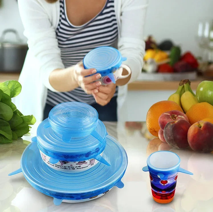Silicone Stretch Lids – Reusable Airtight Food Covers (Set)