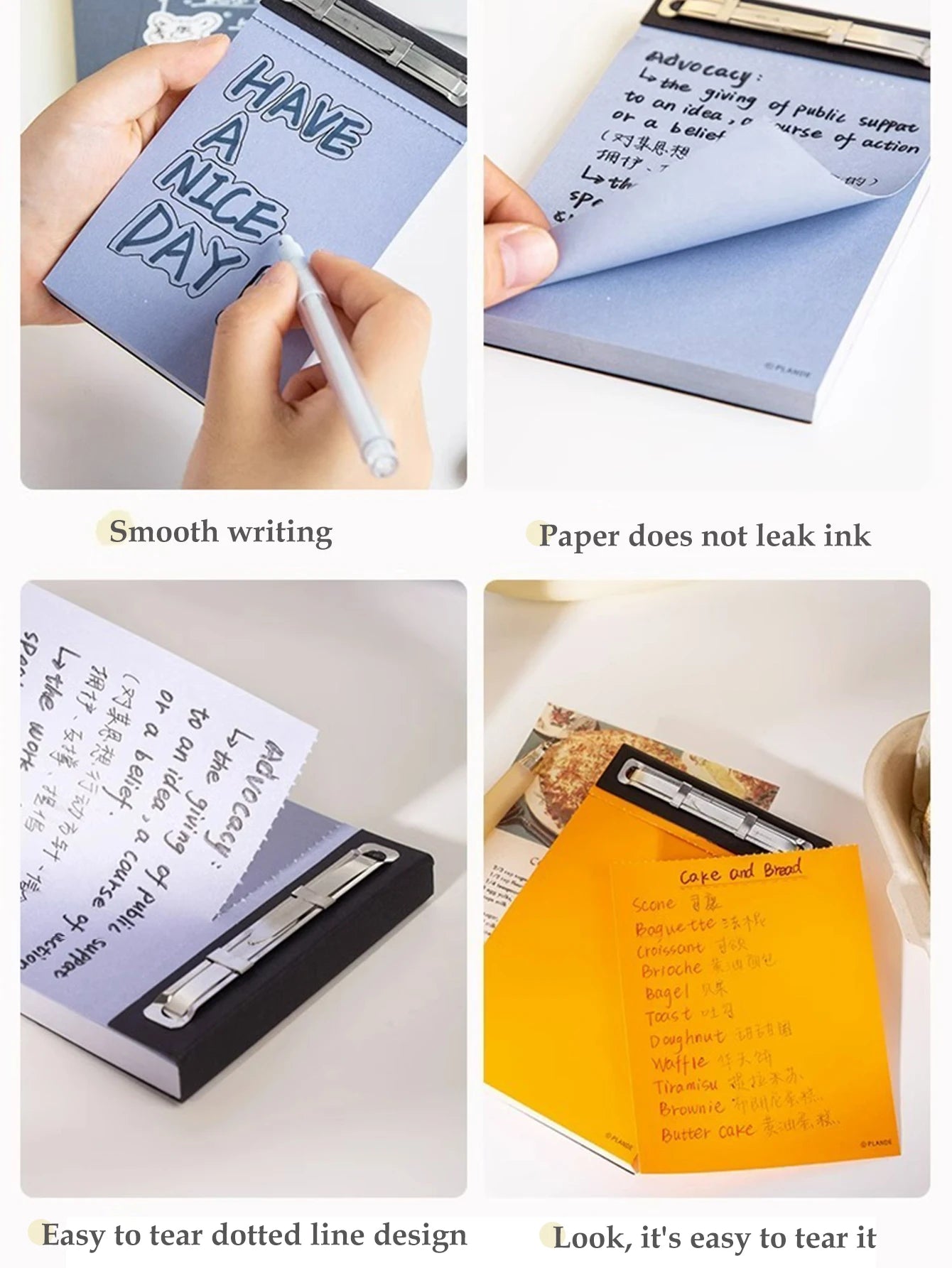 75 Sheets Blank Notepad - Tearable Student Memo Notebook