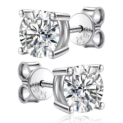2.0ct Moissanite Stud Earrings – 925 Sterling Silver