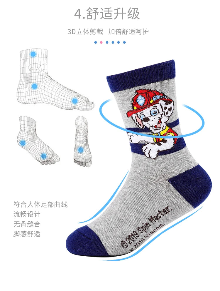 5 Pairs /Lot Genuine Paw Patrol Chase Skye Ryder Baby Boys Girls Soft Colorful Socks For Kids Breathable Toddler Warm Socks