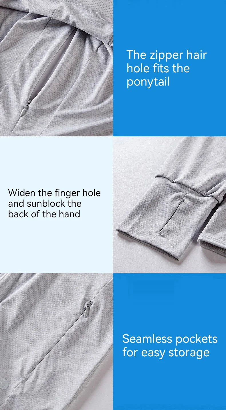 Summer sun protective clothing ultra-thin breathable sun protective clothing women's UV-proof large size hooded ice silk skin cl
