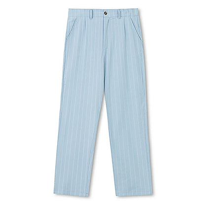 Linen Casual Pants - Men’s Striped Straight-Leg Breathable Loose Trousers for Spring