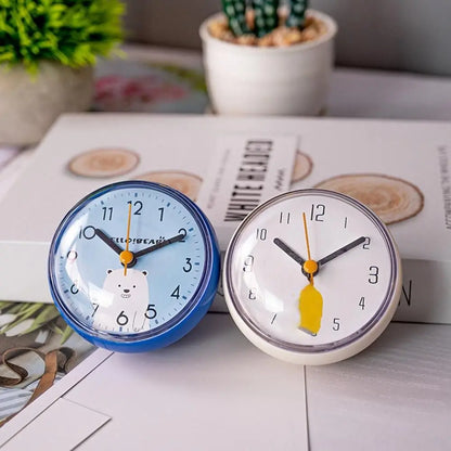 Mini Waterproof Wall Clock - Anti-Fog Quartz Clock for Bathroom and Kitchen