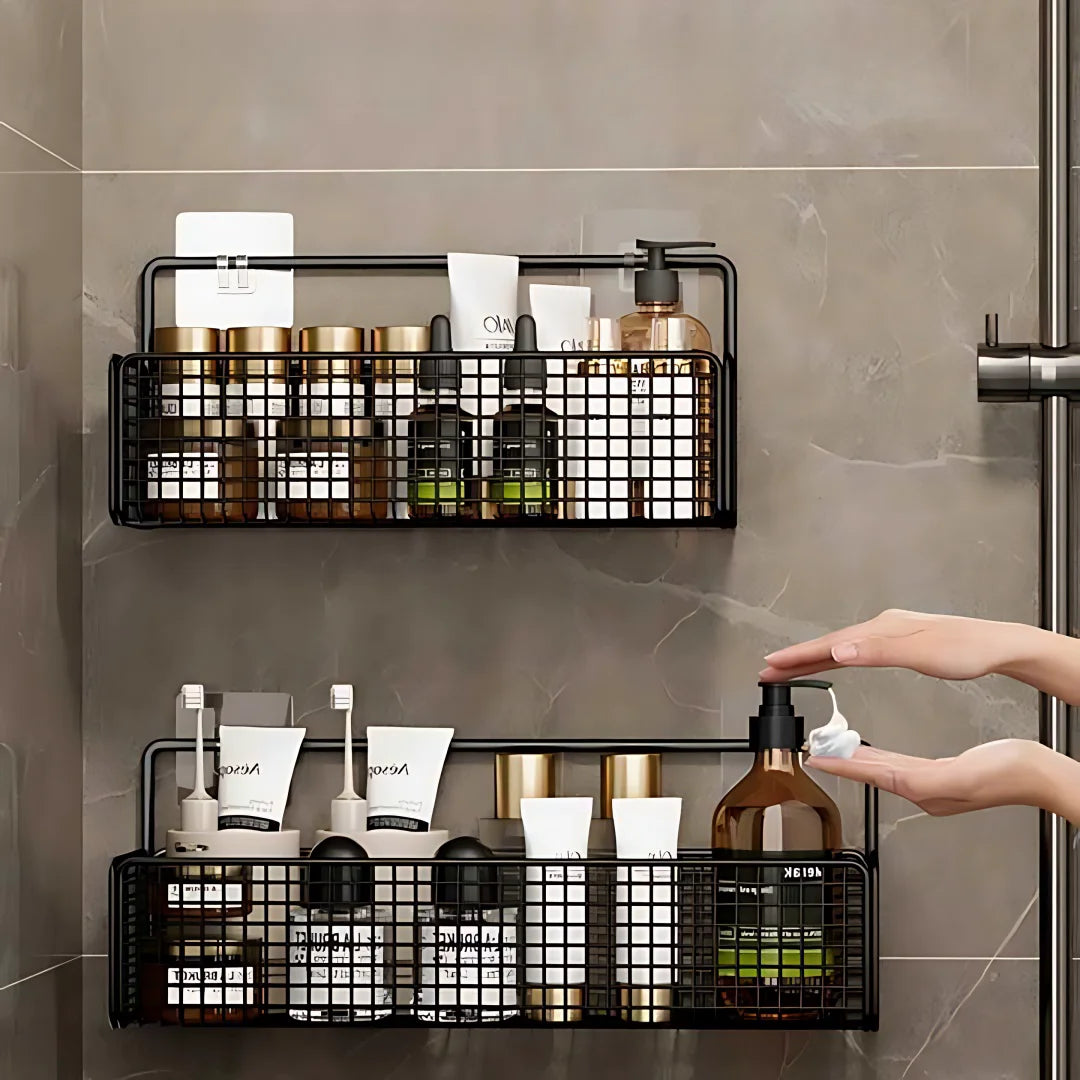 Multifunctional Bathroom Organiser - Wall Mount Toiletries Storage Rack