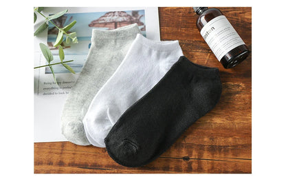 10/20/30 Pairs Men's Ankle Socks Solid Color Breathable Comfy Sweat-absorbing Boat Socks Casual Short Socks