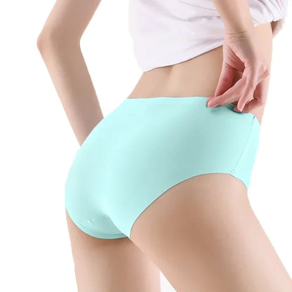 9-Pack Seamless Women’s Underwear, Ice Silk Mid Waist Briefs Set, Soft Comfortable Panties for Daily Wear