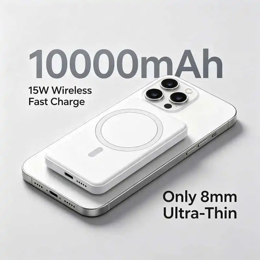 10000mAh Magnetic Wireless Power Bank Ultra Slim PD 20W Fast Charging Portable Charger for IPhone17/16/15/14/13/12/11