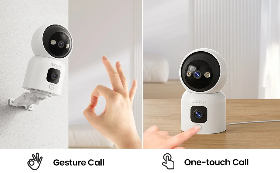 ZOSI C528 6MP/4MP HD Dual-Lens Indoor WiFi Security Camera Plug-in 360° Views Pan/Tilt Home Surveillance Baby/Pet Dog Monitor