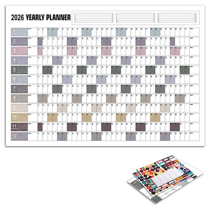 2026 New Yearly Daily Calendar Wall Schedule Planner Sheet Paper 365 Day Plan Annual Hanging Planning Weekly Agenda Pad Month 12