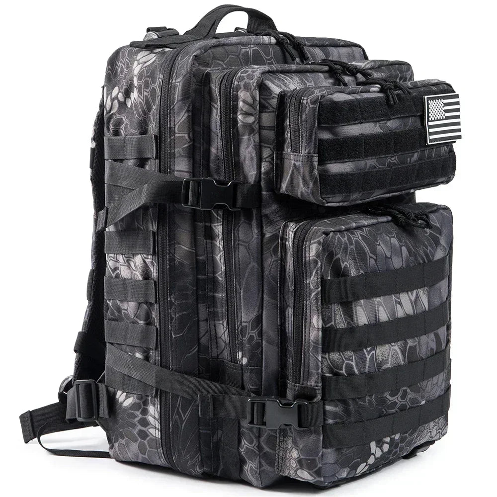 45L Tactical Backpack - Large Capacity Outdoor Hiking  Camping Bag for Men  Women