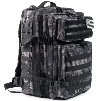 45L Tactical Backpack - Large Capacity Outdoor Hiking  Camping Bag for Men  Women