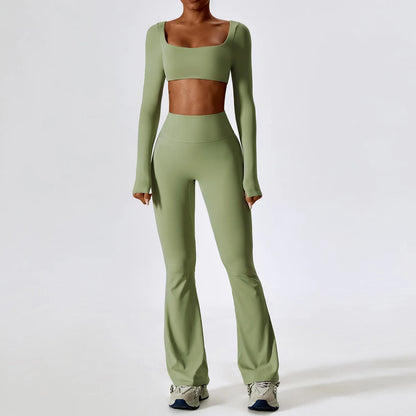 Women Yoga Set – Seamless Sportswear Gym Legging & Fitness Bra Crop Top