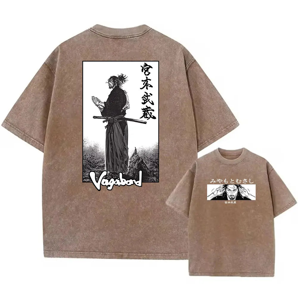 Men Streetwear Tshirt - Vintage Harajuku Anime Graphic Print Black Cotton Tee