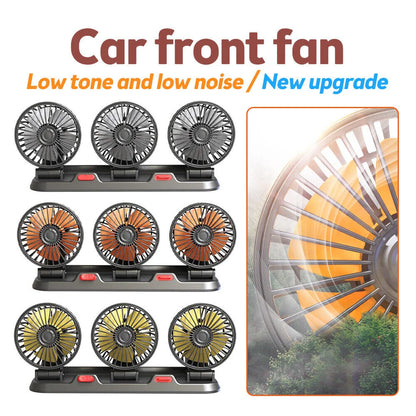 12V Automotive Fan Car Fan 24V 360° Adjustable 3-Head Air Fan Low Noise Multifunctional Temporary Parking Fan for Auto Vehicles