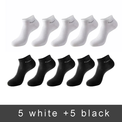 5/10/15 Pairs Men's Bamboo Fiber Socks Short High Quality New Casual Breatheable Anti-Bacterial Man Ankle Socks Men Size 38-45