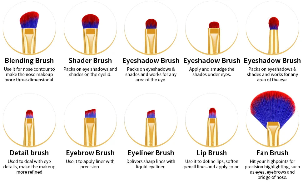 Docolor Makeup Brush Set Professional 10-30pcs Eyeshadow Blush Synthetic Foundation Brush Powder Contour Cosmetic Tool For Women