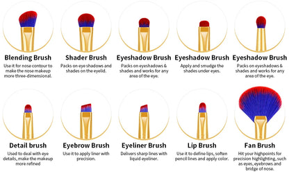 Docolor Makeup Brush Set Professional 10-30pcs Eyeshadow Blush Synthetic Foundation Brush Powder Contour Cosmetic Tool For Women