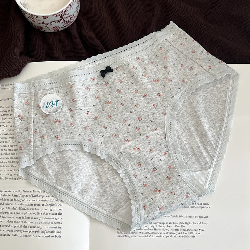 Fresh and Simple Style Class A Cotton 100A Antibacterial Extended Crotch Seamless Women's Triangle Underwear