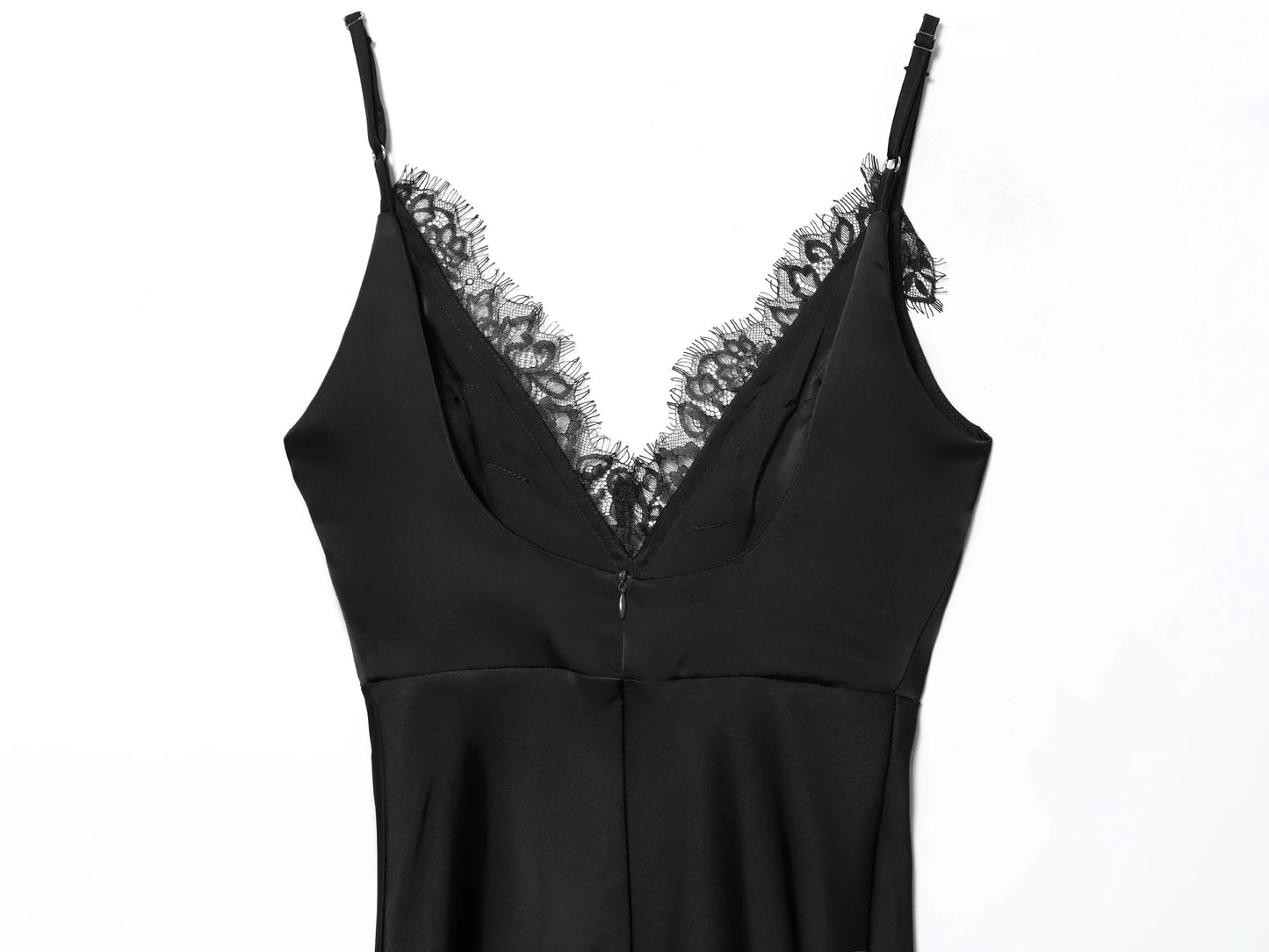Women Lace Cami Dress - Sleeveless V Neck Mini Summer Dress | Slim Fit Polyester