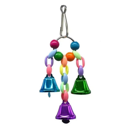Cage Hanging Rope Bird Climbing Chewing Toys Multicolored Natural Wooden Bird Chewing Toys for Conure Cockatiel Budgies