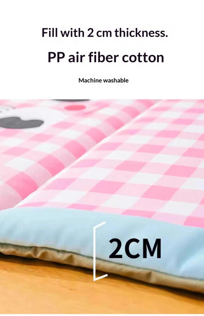 Portable Foldable Cute Plaid Pet Summer Cooling Pad Waterproof Machine Washable Four Season Sleeping Mat For Small Medium Dogs