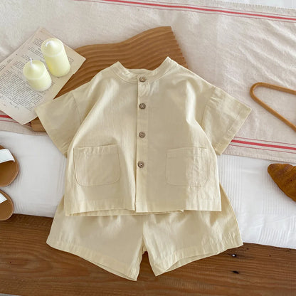MILANCEL Chidren Clothing Set Casual Boys Suit  Short Sleeve Shirt And Pants 2 PCs Clothes Suit