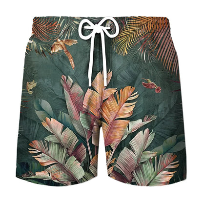 3D Printed Shorts - Men's Tree Leaf Camouflage Casual Breathable Sports Summer Pants