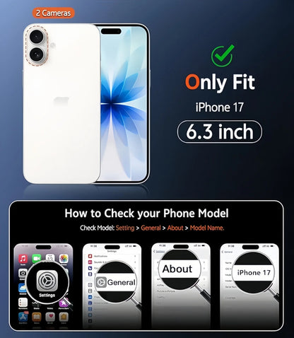 With  Magnetic For iPhone 17 Case with Screen Protector Drop Proof  Anti Yellowing Shockproof Protective Transparent Cover-Clear