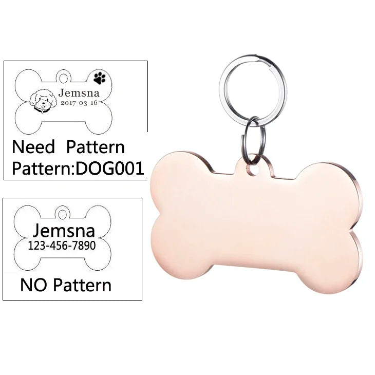 Dog ID Tag Free Engraving Name Tel Pet Collar Harness Pendant Clothes Accessories For Cat Custom Puppy Kitten Leash Pet Supplies