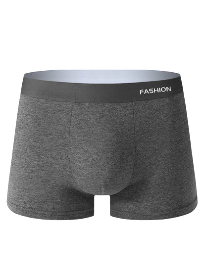 4-Pack Men's Solid Color Briefs Comfortable Breathable Sporty Casual Fitness Underwear Soft Plain Boxer Shorts