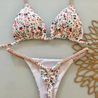 Polka Dot Bikini - Women's Sexy Strap Split Bikini Set | Wire Free Swimwear