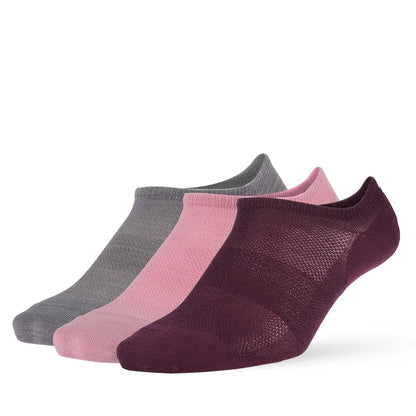 Merino Wool Athletic Socks - No Show Ankle Breathable Mesh, Toe Heel Reinforcement