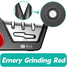 4 In 1 Knife Sharpener - Professional Kitchen Sharpener With Diamond, Tungsten & Ceramic Rods