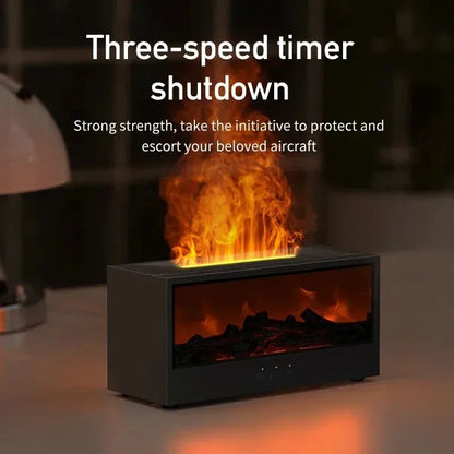 3D Flame Aromatherapy Diffuser - Essential Oil Humidifier with Color Lighting  Remote Control