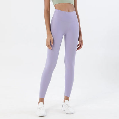 SOISOU Nylon Yoga Pants Gym Leggings Women Girl Fitness Soft Tights High Waist Elastic Breathable No T Line Sports Pants
