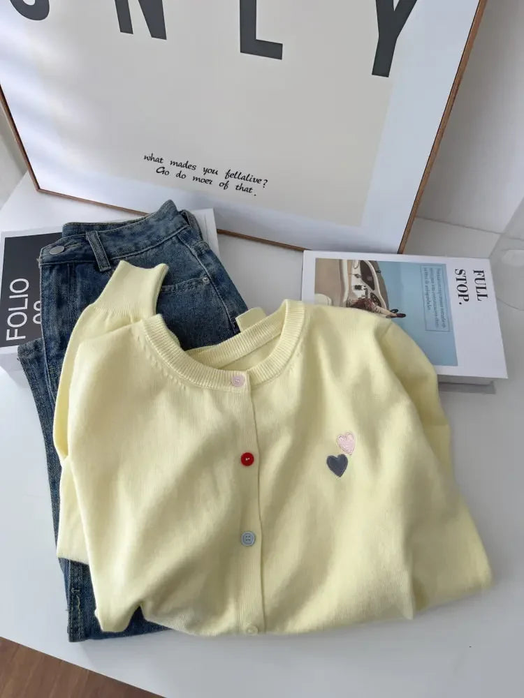 Fashion Versatile Women Sweater 2026 Autumn Winter Elegant Embroidered Women Knit Cardigan Long Sleeve Unique Colorful Buttons