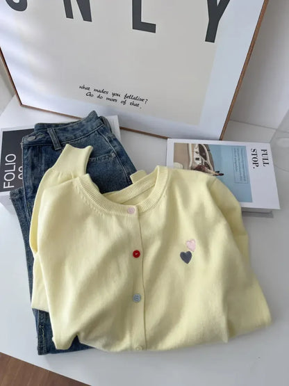 Fashion Versatile Women Sweater 2026 Autumn Winter Elegant Embroidered Women Knit Cardigan Long Sleeve Unique Colorful Buttons