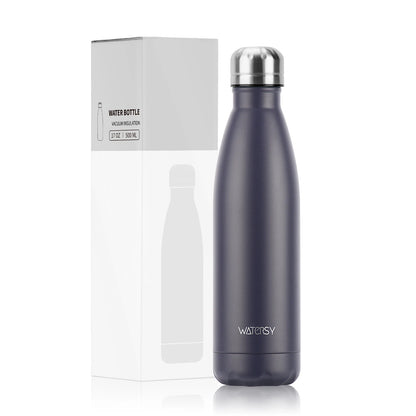 WATERSY 500ml Insulated Water Bottle, Stainless Steel Thermal Leakproof Flask, BPA-Free Double Walled Vacuum Bottle for Sports