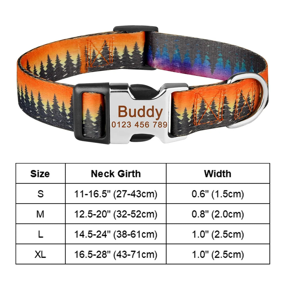 Personalized Dog Collar Custom Engraved Name ID Tag Nameplate Adjustable Small Large Medium Puppy Pet Dogs Collars
