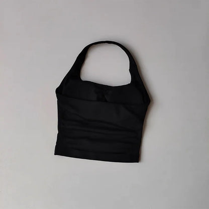 2PCs Peach High Waist Belly Hip Lifting Sports Bras Shorts Suit Gathering Shock-proof Neck Halter Yoga Suit Running Fitness Set
