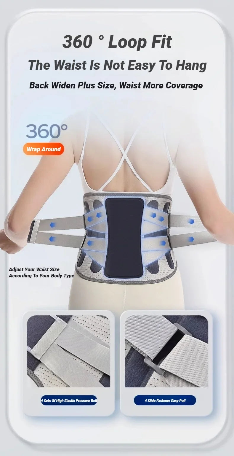 Back Brace Support Belt For Lower Pain Relief Adjustable Men Women Waist Lumbar Sciatica Scoliosis Herniated Disc Corset Posture