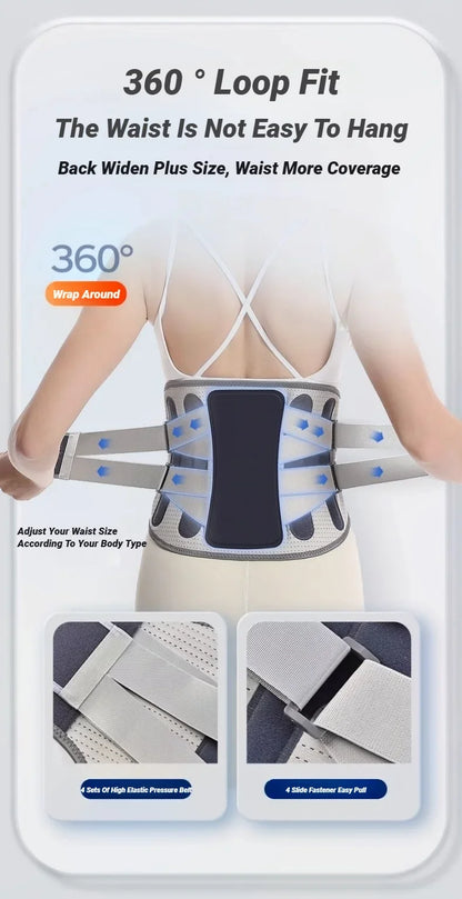 Back Brace Support Belt For Lower Pain Relief Adjustable Men Women Waist Lumbar Sciatica Scoliosis Herniated Disc Corset Posture