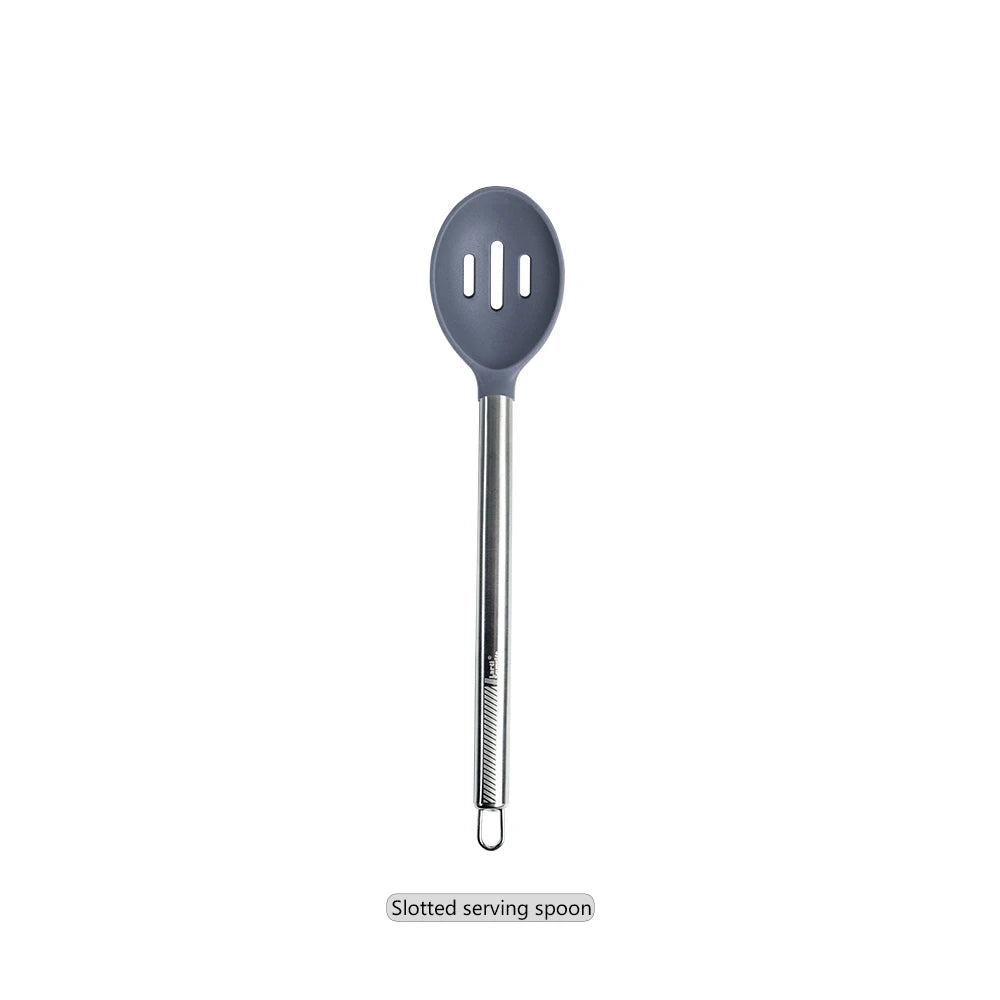 Silicone Kitchen Utensils – Heat Resistant Cooking Tool Sets with Stainless Steel Handle